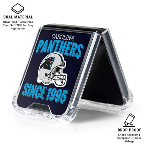 NFL Carolina Panthers Helmet Galaxy Z Flip6 Clear Case